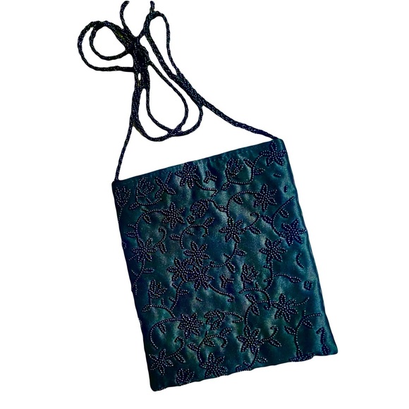 Talbots Handbags - Talbots Beaded Black Crossbody Bag with Sleek Design